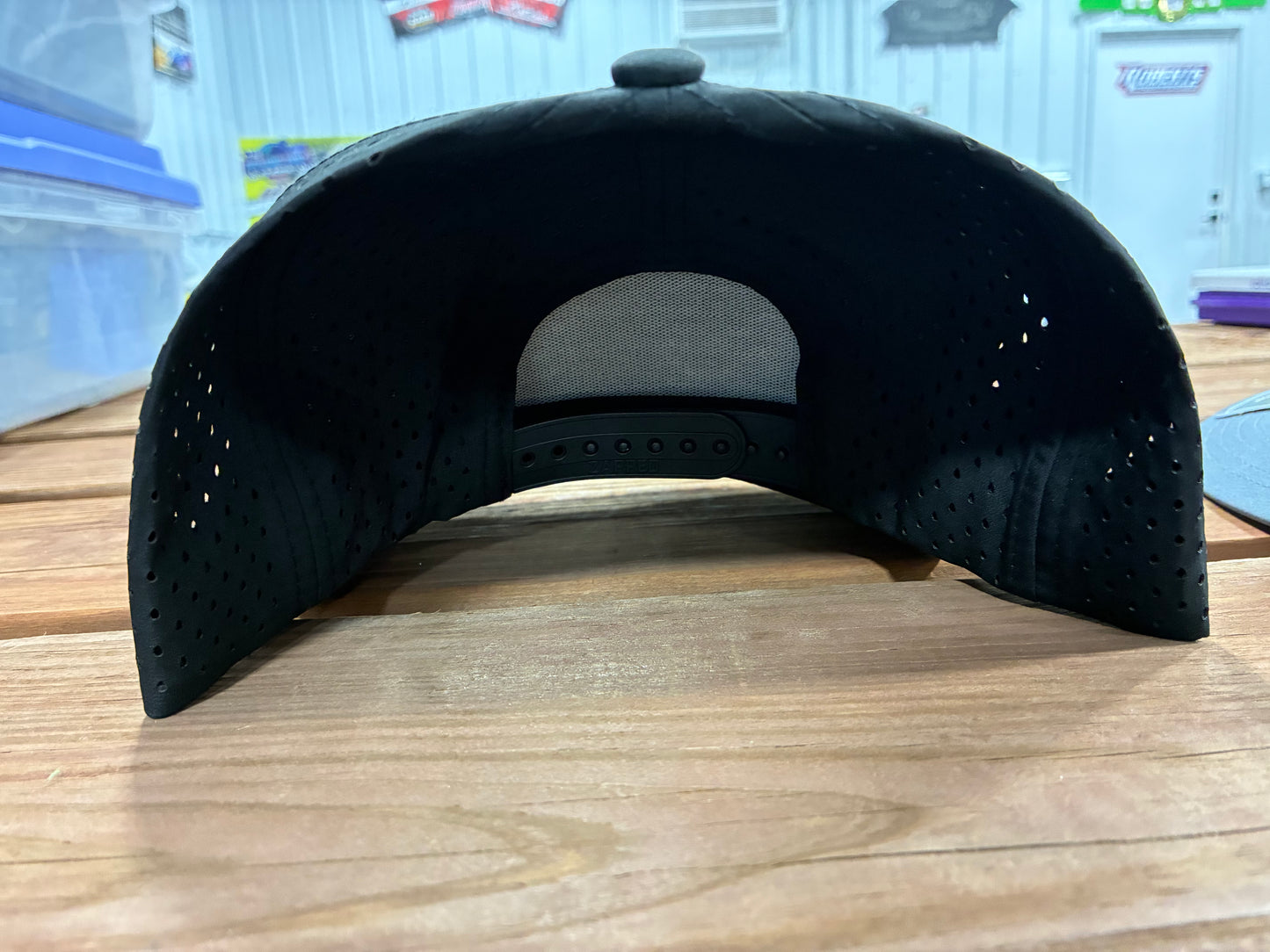 Black & Blue 58/Garrett Alberson DTF Blackhawk Snapback Hat.