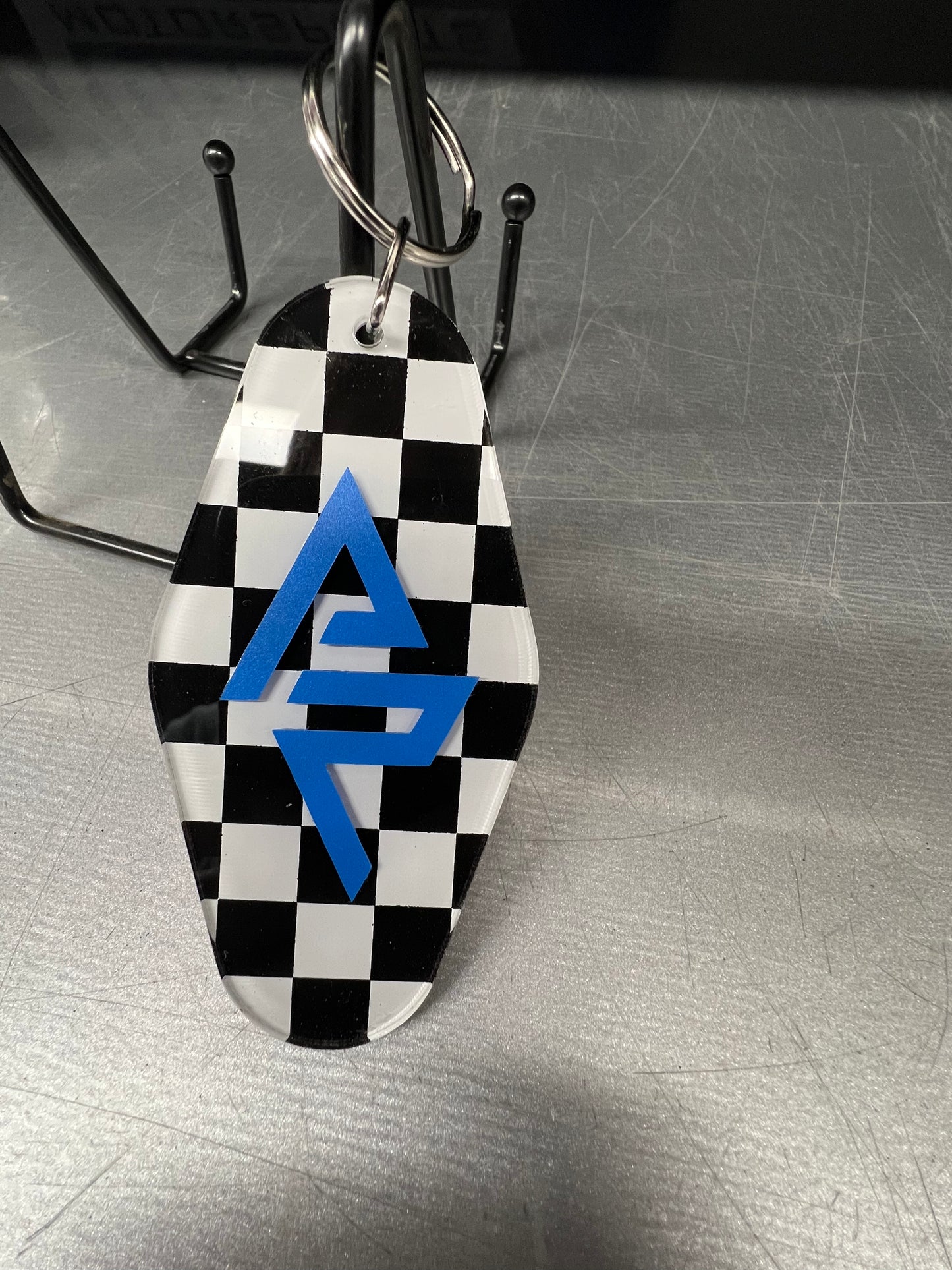 Checkered Alberson Racing AR/58 Two Sided Vintage Look Keychain