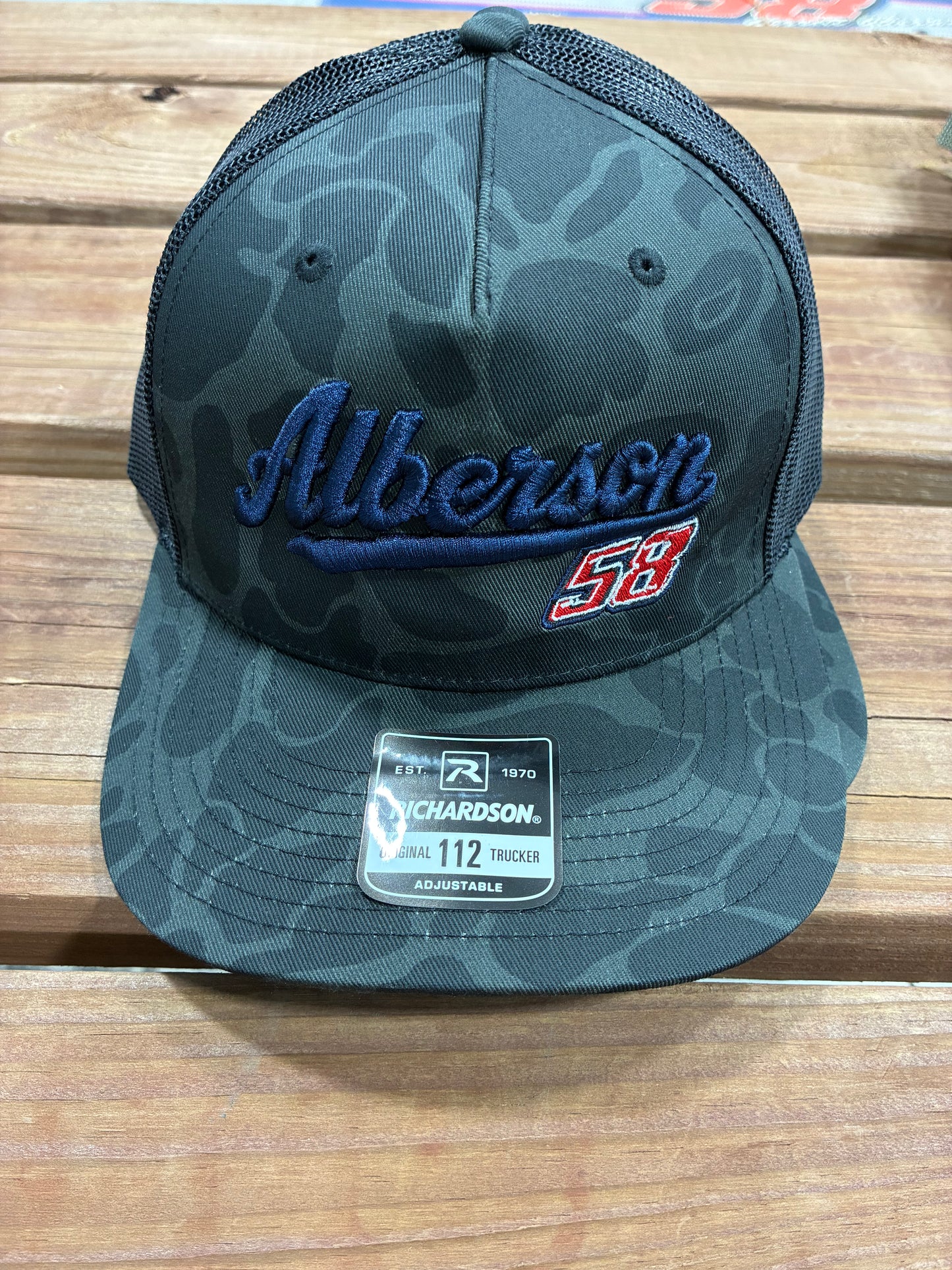 Camo Embroidered Alberson/58 Richardson 112 Snapback Hat