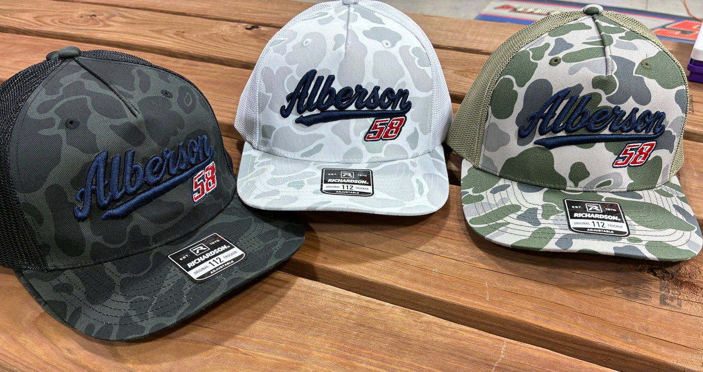 Camo Embroidered Alberson/58 Richardson 112 Snapback Hat