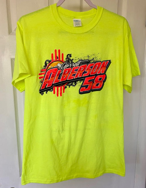 NEW!!! Garrett Alberson #58 New Mexico Zia Design Neon-Yellow T-Shirt