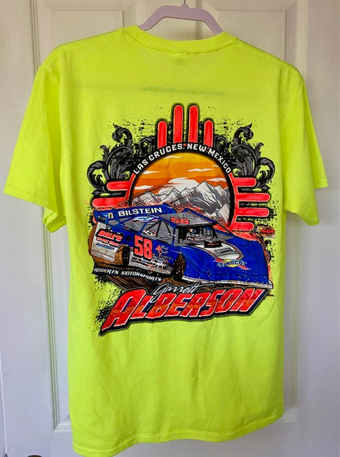 NEW!!! Garrett Alberson #58 New Mexico Zia Design Neon-Yellow T-Shirt