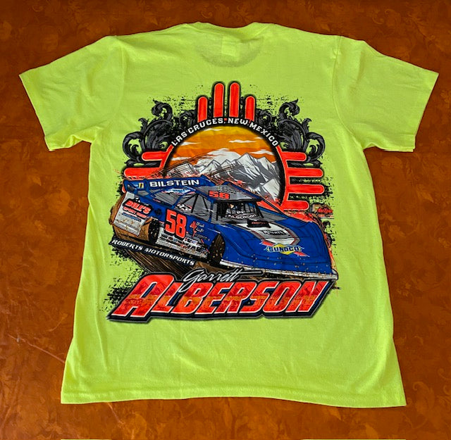 NEW!!! Garrett Alberson #58 New Mexico Zia Design Neon-Yellow T-Shirt