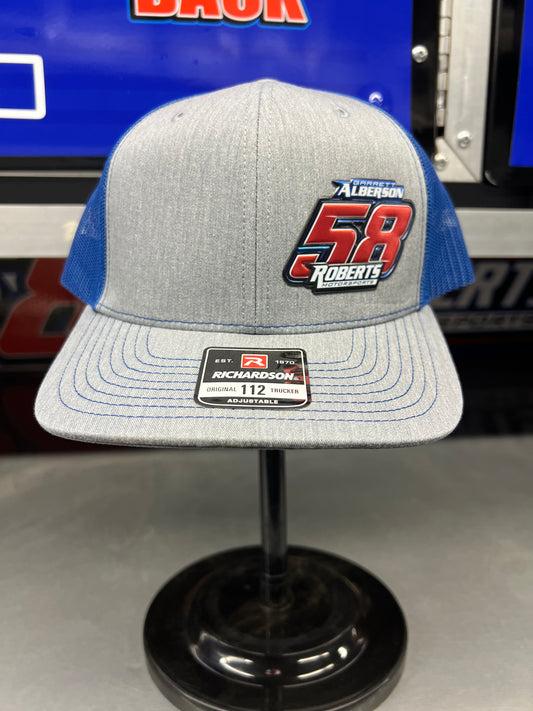 Blue/Grey Richardson 112 with Red/Blue Alberson/58/Roberts Raised Patch