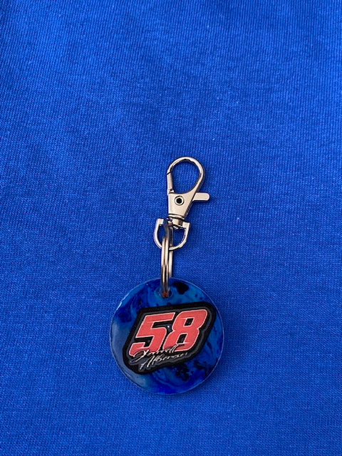 #58 Keychain Epoxy Blue Garrett Alberson