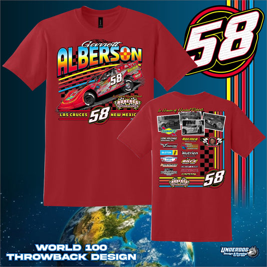 Hershel Roberts Red Throwback 2025 World 100 Shirt