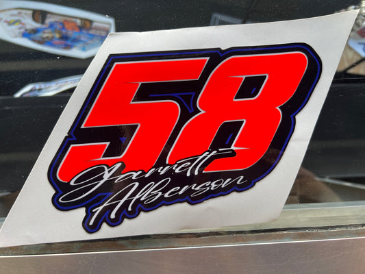 Large 58 Sticker w/ Garrett Alberson