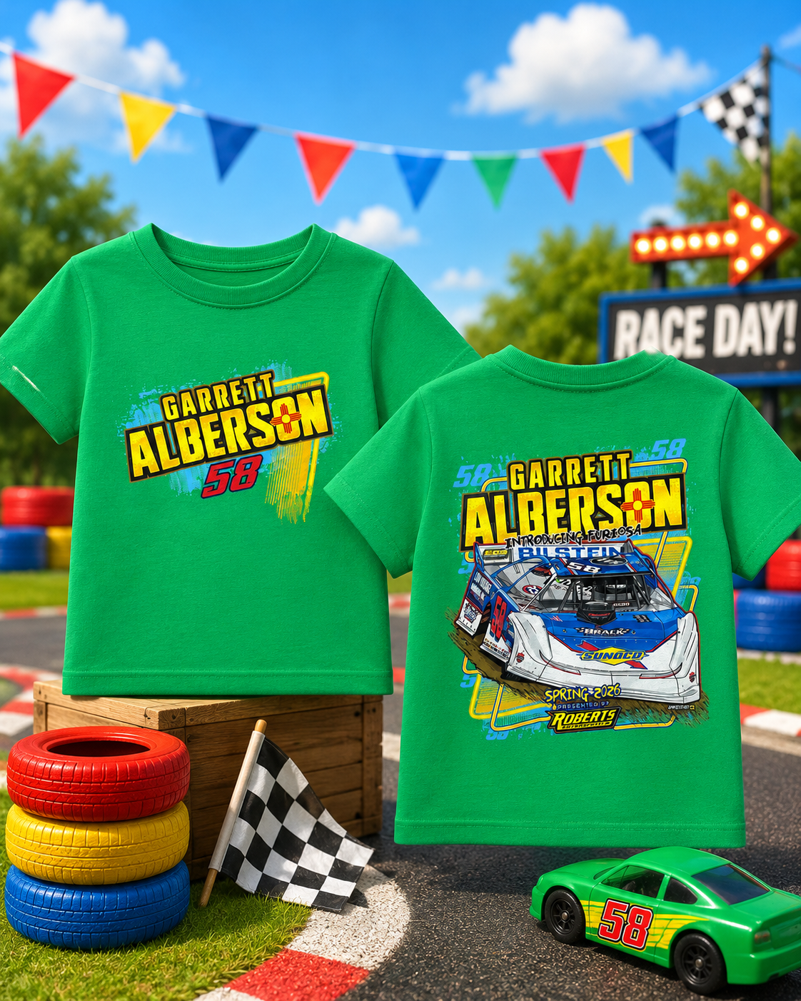 Green Short Sleeve Shirt for Littles